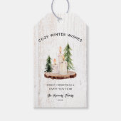 Cozy Winter Wishes White Distress Wood Gift Label Cadeaulabel (Voorkant)