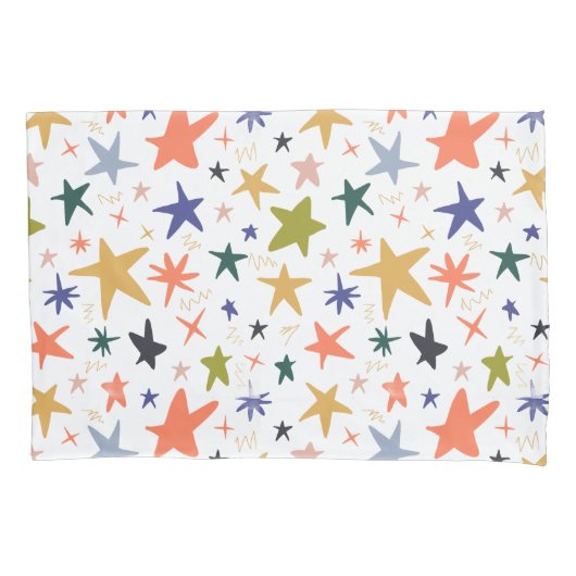 Cozy Winter With Vibrant Colorful Star Pattern Kussensloop (Voorkant)