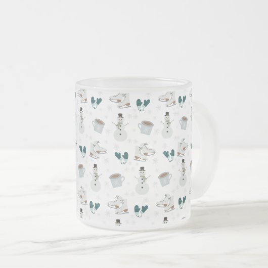 Cozy Winter Wonderland Frosty Mug Matglas Koffiemok (Voorkant rechts)