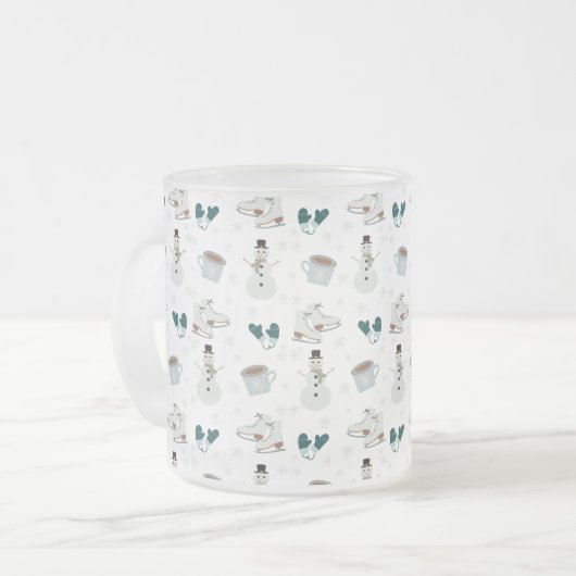 Cozy Winter Wonderland Frosty Mug Matglas Koffiemok (Voorkant links)