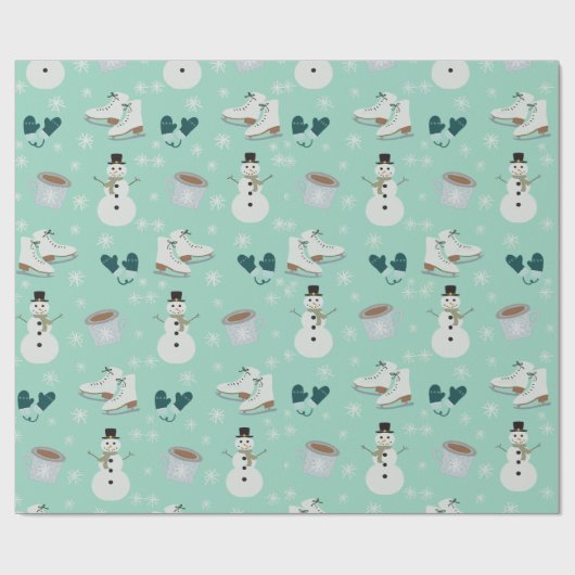Cozy Winter Wonderland Wrapping Paper Cadeaupapier (Vlak)