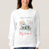 Cozy Winterhuis ontwerp waterverf Trui (Voorkant)