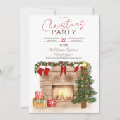 Cozy winterschoorsteenkerstboomillustratie kaart (Voorkant)