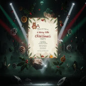 Cozy Woodland Christmas Party Invitation Kaart