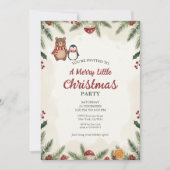 Cozy Woodland Christmas Party Invitation Kaart (Voorkant)
