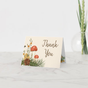 Cozy Woodland Cotvoordcore Wooden Heart Wedding Bedankkaart