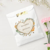 Cozy Woodland Cotvoordcore Wooden Heart Wedding Bedankzakje (Gezegeld)