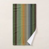 Cozy Woodland Earth Tone Stripe Pattern Bad Handdoek (Handdoek)