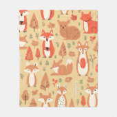 Cozy Woodland Friends 2 Fleece Deken (Voorkant)
