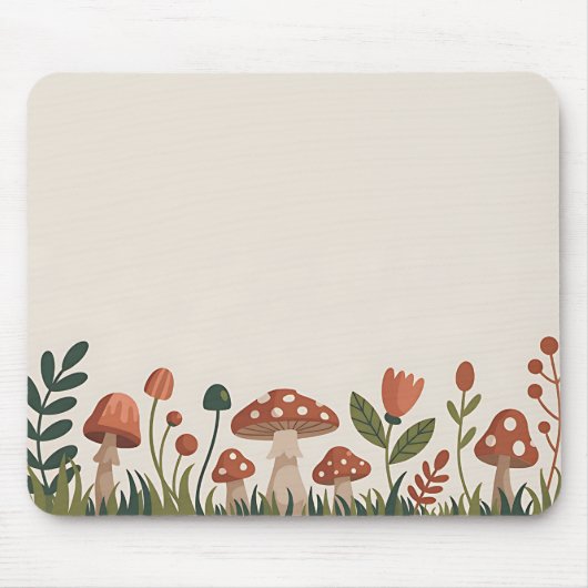 Cozy Woodland Mushrooms Muismat (Voorkant)