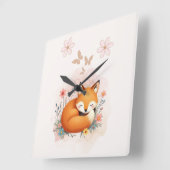 Cozy Woodland Nursery Vierkante Klok (Hoek)