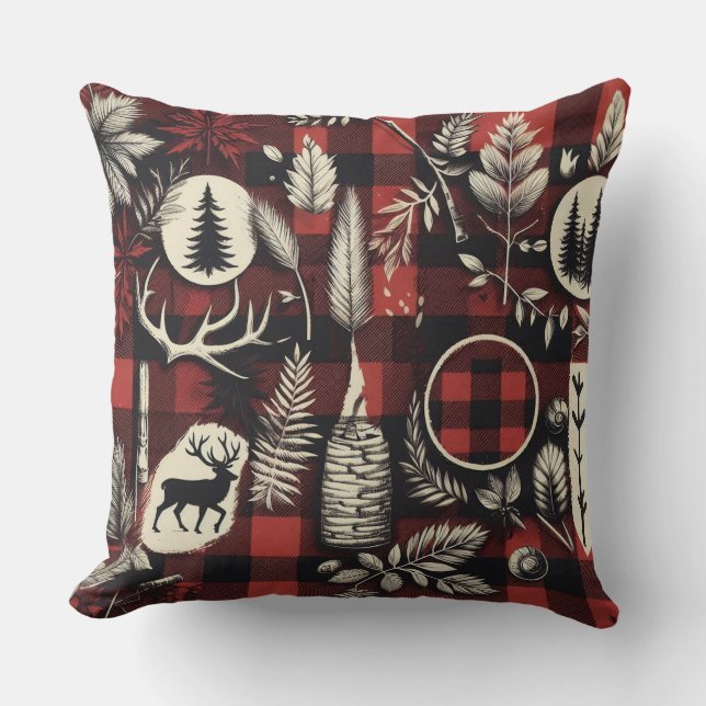 Cozy Woodland Plaid Kussen (Voorkant)