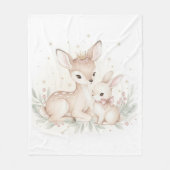 Cozy Woodland Winter Fleece Blanket (Voorkant)