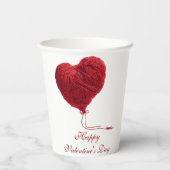 Cozy Yarn Heart for Valentines Papieren Bekers (Achterkant)