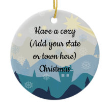 Cozy Your State of Town Kerstwishes Ornament