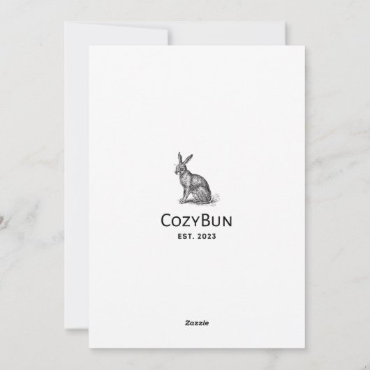 CozyBun  Feestdagenkaart (Achterkant)