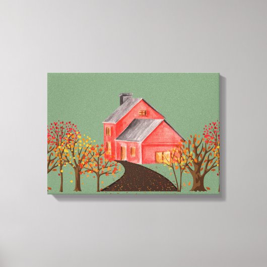 CozyBun Herfst Boerderij Canvas Afdruk (Voorkant)