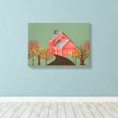 CozyBun Herfst Boerderij Canvas Afdruk (Insitu (Houten vloer))