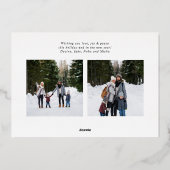 CozyTeal Black Plaid Border 3 Foto's Kerst Folie Feestdagenkaart (Achterkant)