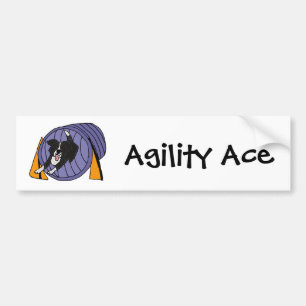 CP- Dog Agility Tunnel Cartoon Bumpersticker