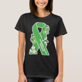 CP Groene Lint en Bloemen Vrouwen Cerebrale Verlam T-shirt (Voorkant)