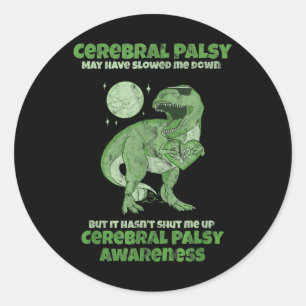 CP Hersenbeschadiging Schattigee dinosaurus Kinder Ronde Sticker