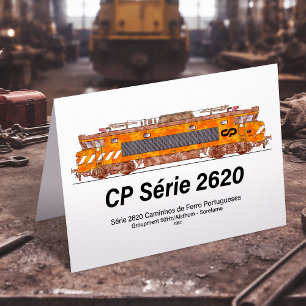 CP Serie 2620 elektrische locomotief. Nez-Casse Lo Bedankkaart