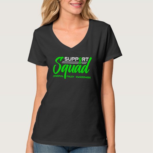 Cp Warrior Ondersteuningsteam Bewustzijn van Cereb T-shirt (Voorkant)