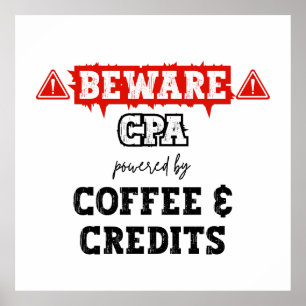 CPA aangedreven door koffie en credits   Grappige  Poster