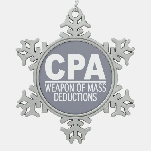 CPA aangepaste kleursiernamen Tin Sneeuwvlok Ornament (Voorkant)