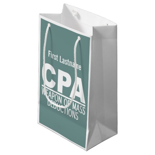 CPA aangepaste naam en cadeautassen voor kleurenwe Klein Cadeauzakje (Voorkant Gekanteld)