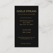 CPA Accountant Black Gold Photo  Visitekaartje (Achterkant)