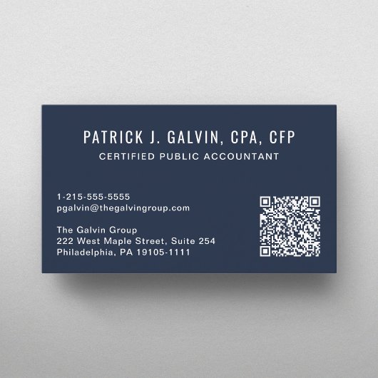 CPA-accountant Blauwe QR-code Visitekaartje