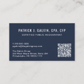 CPA-accountant Blauwe QR-code Visitekaartje (Voorkant)