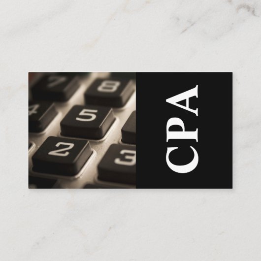 CPA Accountant Certified Public Accountants Visitekaartje (Achterkant)