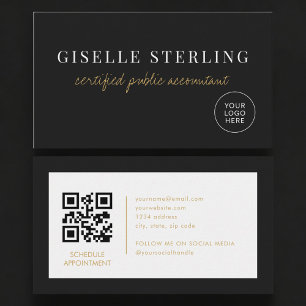 CPA-accountant Minimalistisch Bedrijfslogo QR-code Visitekaartje
