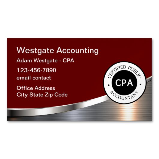 CPA Accountant Professional Magnetisch Visitekaartje (Voorkant)