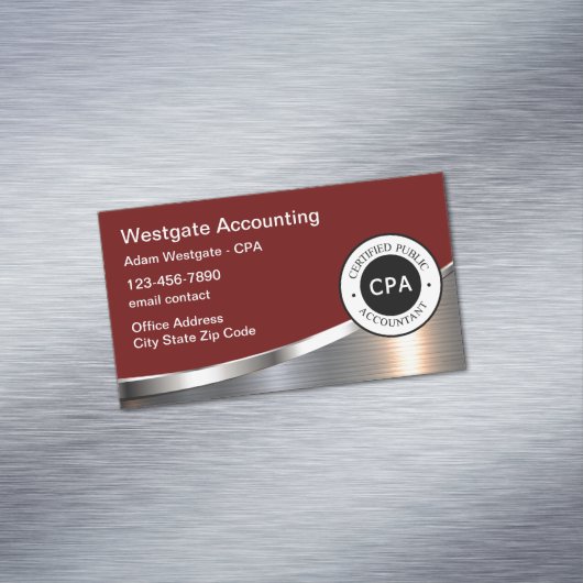 CPA Accountant Professional Magnetisch Visitekaartje (Voorbeeld)