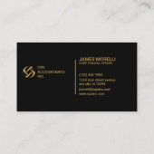 CPA | Accountant Professioneel Elegant Visitekaartje (Achterkant)