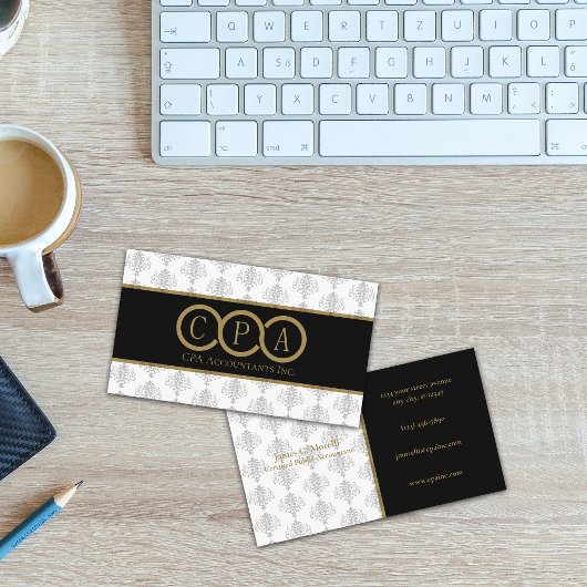 CPA | Accountant Professioneel Wit | Zwart Visitekaartje