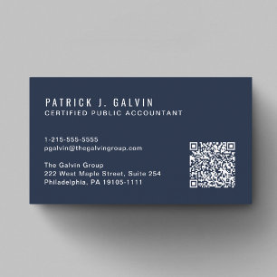CPA-accountant QR-code blauw Visitekaartje