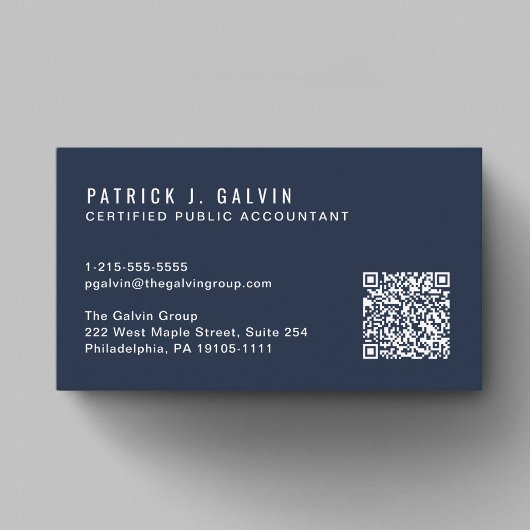 CPA-accountant QR-code blauw Visitekaartje