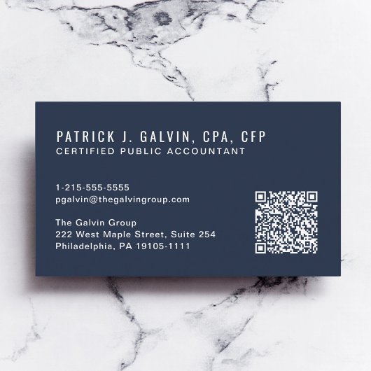 CPA-accountant QR-code blauw Visitekaartje