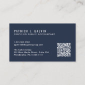 CPA-accountant QR-code blauw Visitekaartje (Voorkant)