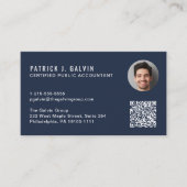 CPA-accountant QR-code blauwe foto Visitekaartje (Voorkant)