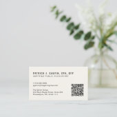 CPA-accountant QR-code crème Visitekaartje (Staand voorkant)