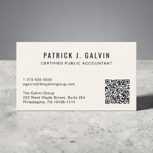 CPA-accountant QR-code Crème Visitekaartje