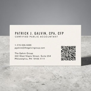 CPA-accountant QR-code crème Visitekaartje