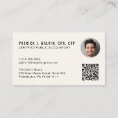 CPA-accountant QR-code foto Visitekaartje (Voorkant)
