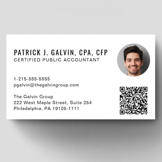 CPA-accountant QR-code foto Visitekaartje